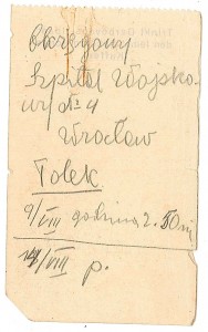 AS-08 1948.08.09 Wrocław śmierć - notatka żony o dacie zgonu i pogrzebu