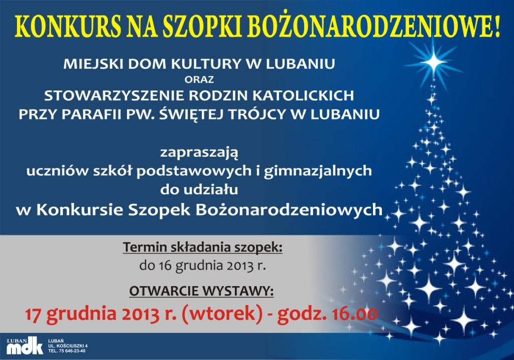 Konkurs na szopki bożonarodzeniowe