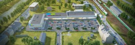 Wizualizacja Prima Park w Lubaniu. Z tej budowy inwestor na razie zrezygnował.