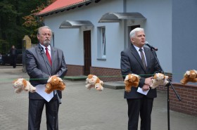 Leszek Leśko i Janusz Niekrasz otwierający  placówkę - wrzesień październik 2014 r.