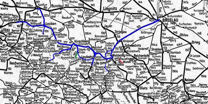 Mapa ŚKG (linia zaznaczona jest na niebiesko) 