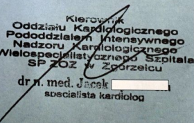 Pieczątka którą posługiwał się lekarz (foto:powiatzgorzelcki.info)