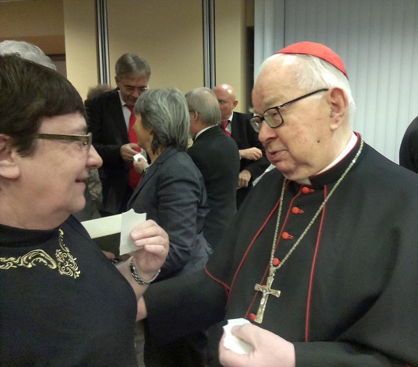 Kardynał Henryk Gulbinowicz podczas spotkania opłatkowego z dziennikarzami z Dolnego Śląska