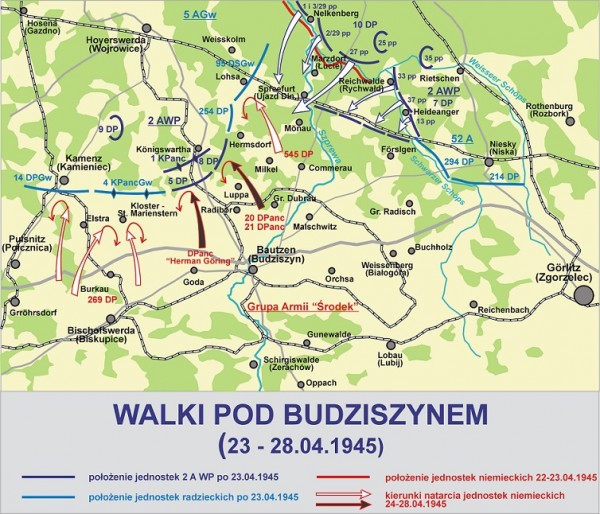 Bitwa pod Budziszynem - mapa sytuacyjna
