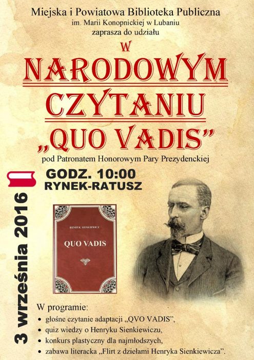plakat Narodowe Czytanie 2016